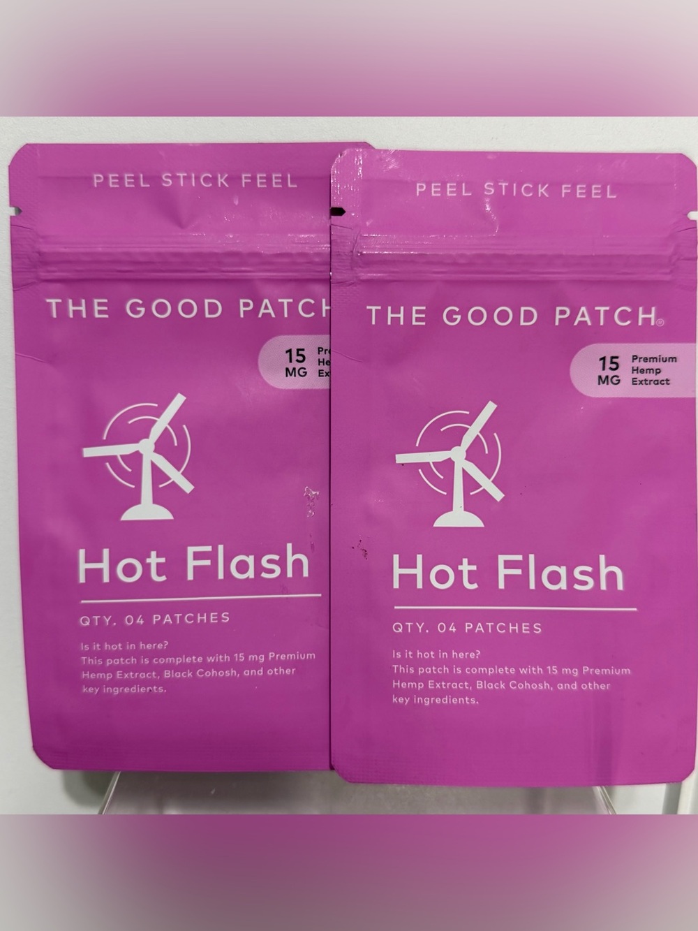 8 Patches - The Good Patch for HOT FLASHES - 2 Packs of 4 Each - New / Sealed